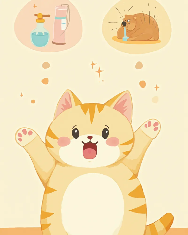 중독 증상을 보이는 고양이 일러스트