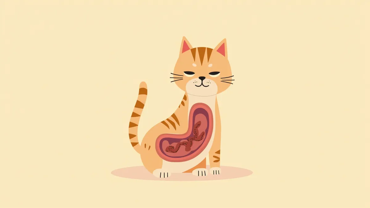 고양이 장내 회충의 해부학적 위치