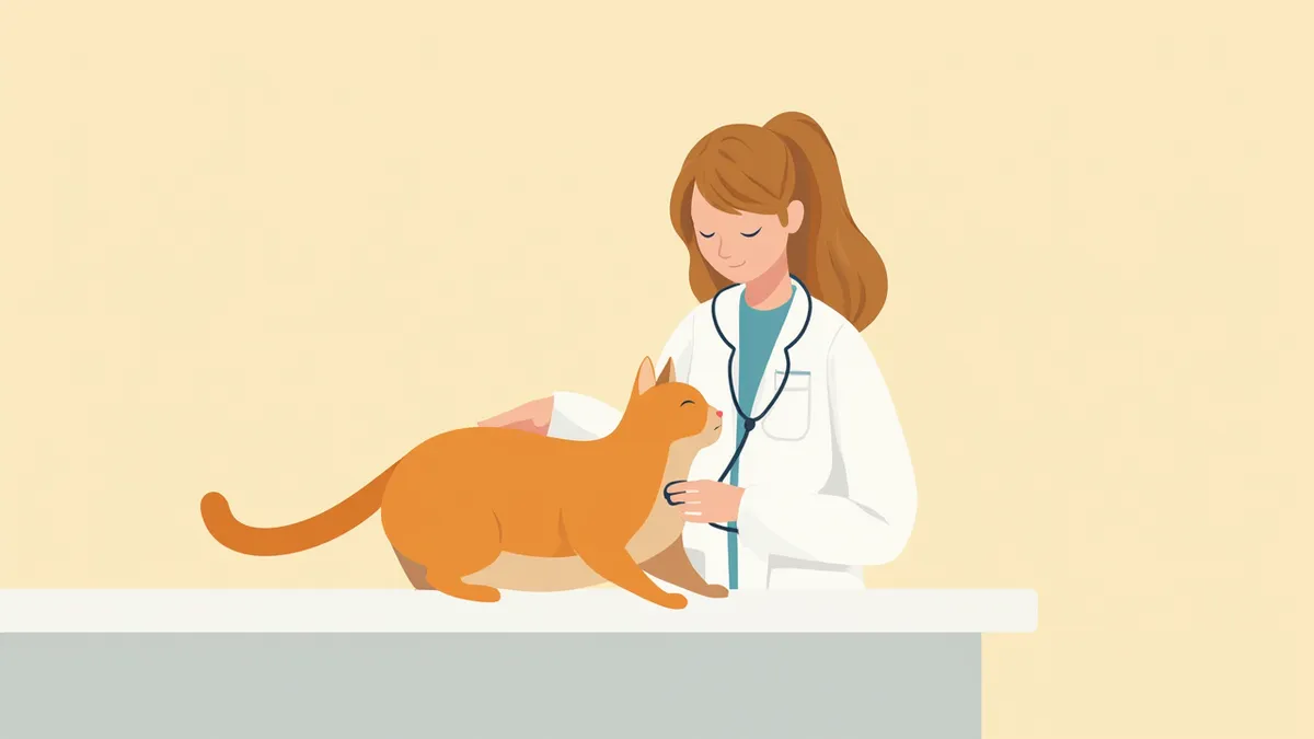 동물병원에서 검진받는 고양이