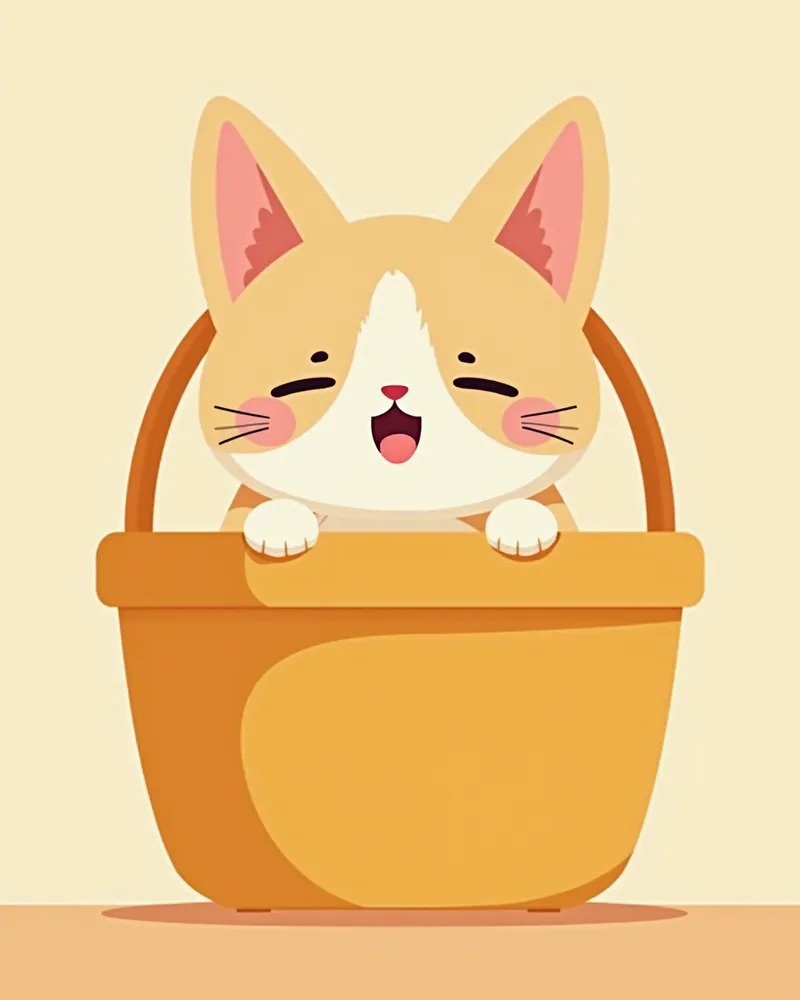 이동 캐리어 안에서 약간 긴장된 표정을 짓는 고양이