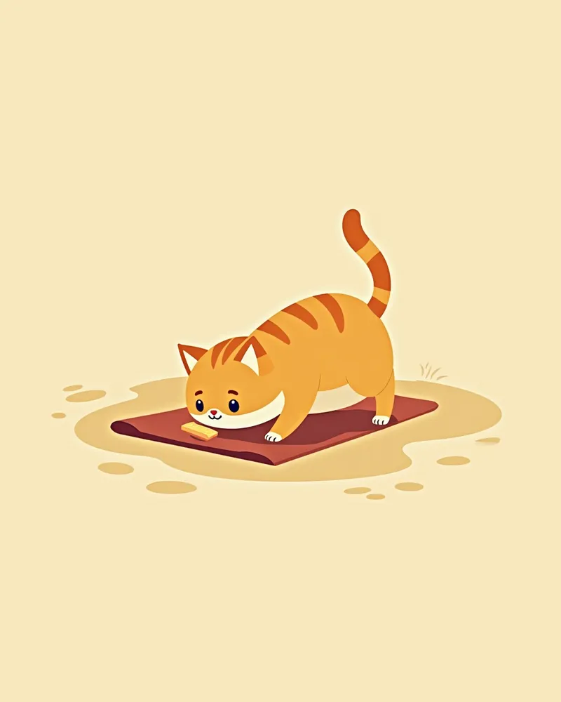 숨겨진 간식의 냄새를 맡는 고양이