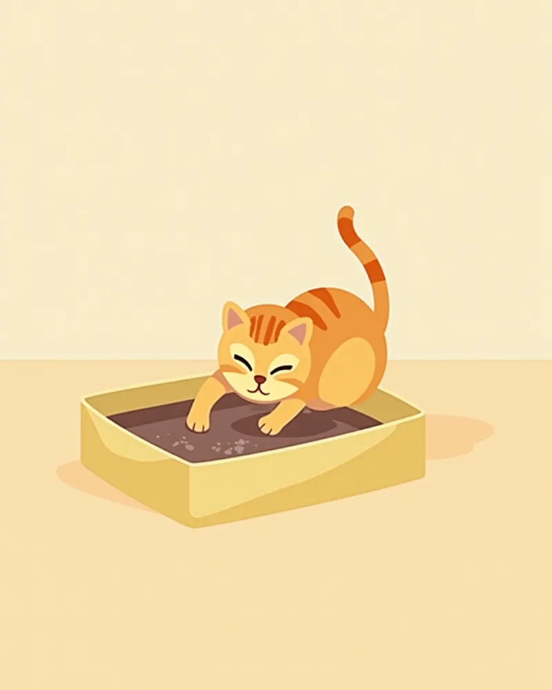 고양이 요도 폐색 초기 증상: 냉장고 앞에서 반복적으로 배뇨 시도하는 모습