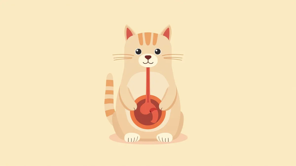 고양이 요도 협착 부위를 강조한 해부학적 그림