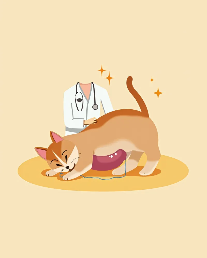 고양이 요도 협착 진단을 위한 초음파 검사 이미지