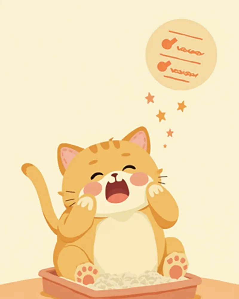 요로폐색 증상을 보이는 고양이 체크리스트 일러스트