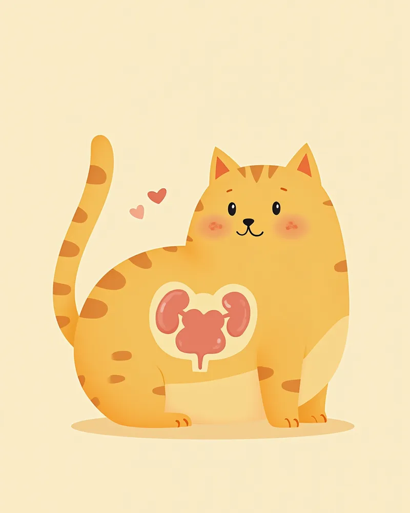 비뇨 질환 위험이 있는 고양이 체크 일러스트