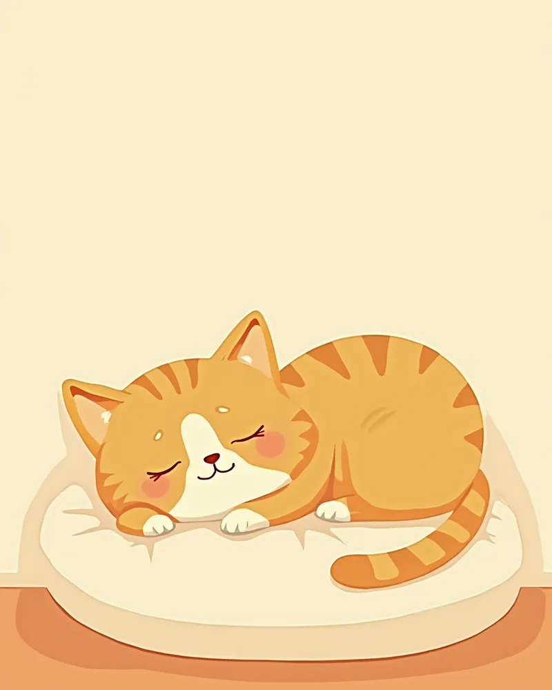 접종 후 집에서 편안하게 쉬고 있는 고양이