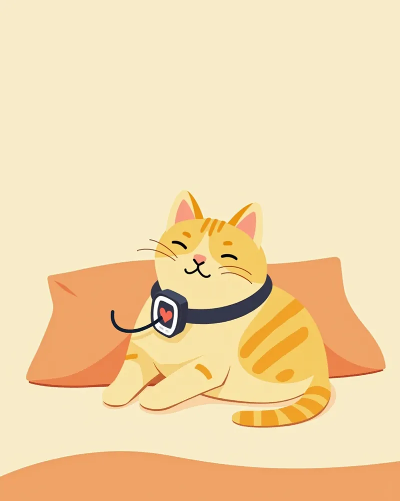 심장 리듬 조절기를 착용한 고양이