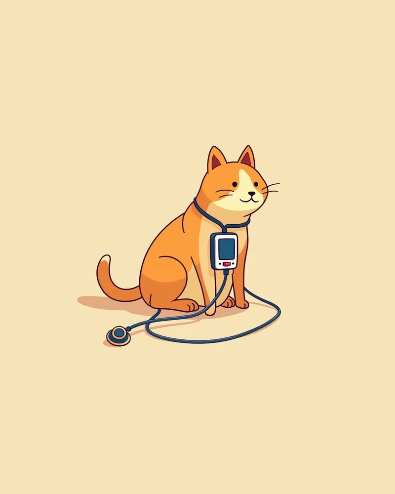 심장 리듬 모니터링 중인 고양이