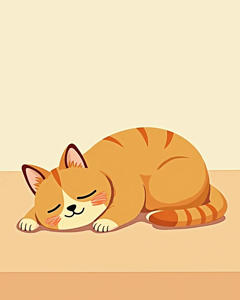 무기력하게 누워 있는 아픈 고양이