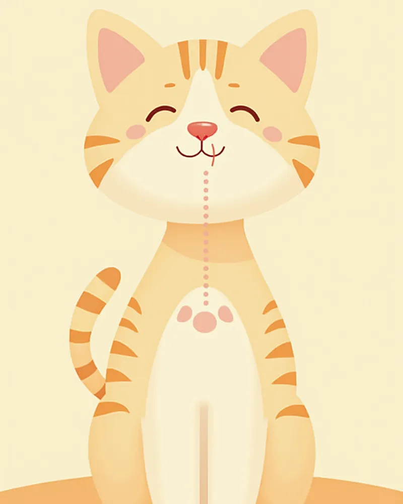 고양이 후각과 뇌 반응 경로 일러스트