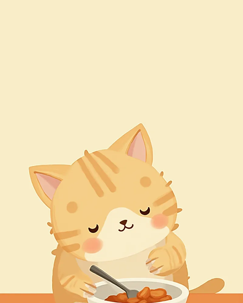 항암 치료 중인 고양이가 따뜻하게 데운 사료를 먹는 모습