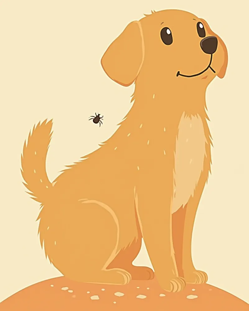 강아지 등털 사이에 보이는 하얀 각질과 진드기 확대 이미지