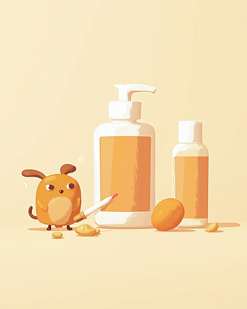 스팟온, 경구약, 약용 샴푸 등 체일레티엘라 치료 제품 일러스트
