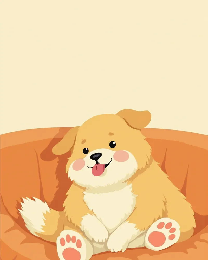 앞발을 핥는 강아지