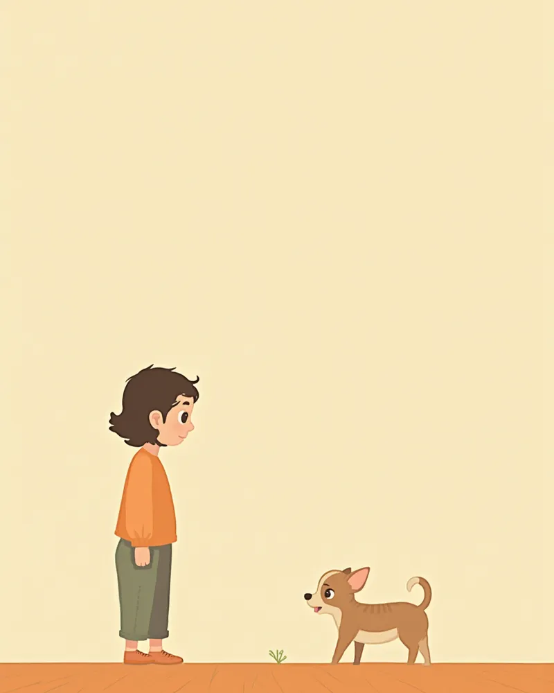 뒷다리를 들고 걷는 치와와를 살펴보는 보호자