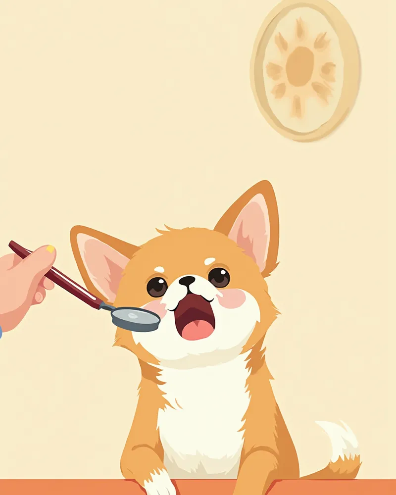 치과 검진을 받는 치와와