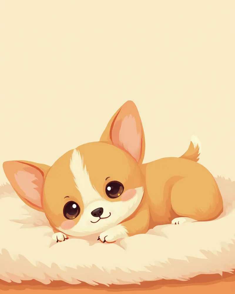 담요 위에 누워 있는 치와와 얼굴 클로즈업