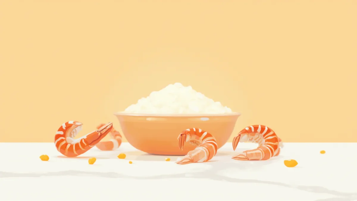 키토산 가루와 원료가 되는 갑각류 껍질 이미지