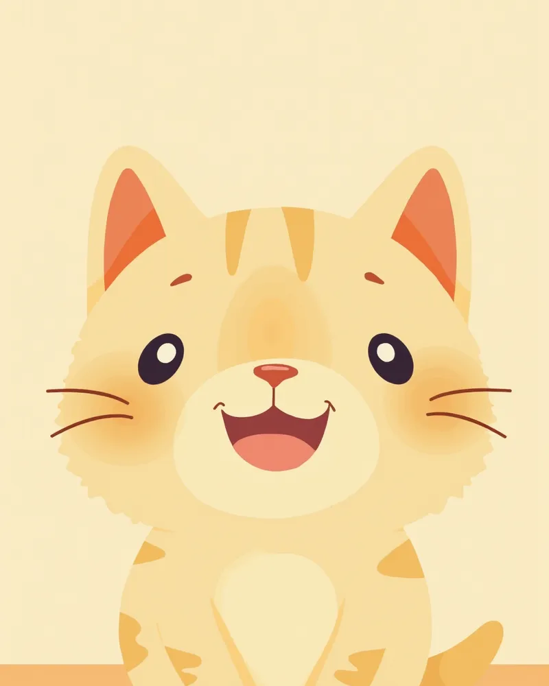 황달 증상이 있는 고양이 얼굴 근접 일러스트