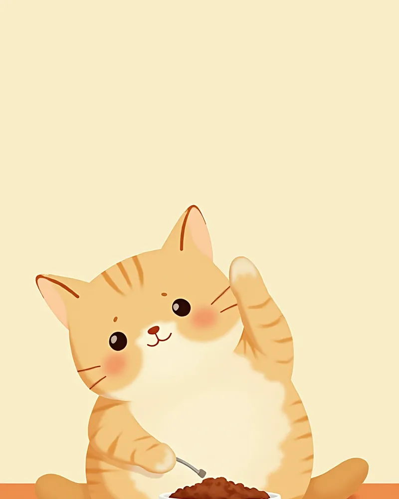 습식 사료를 먹고 있는 집고양이