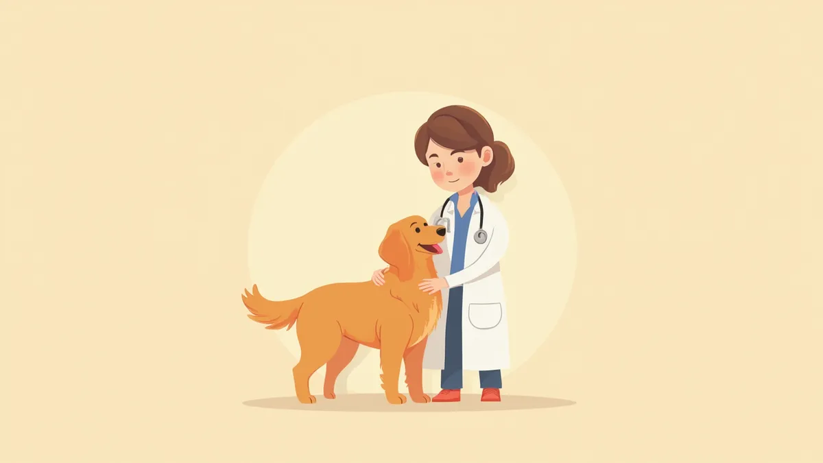 수의사가 노령견을 돌보는 모습