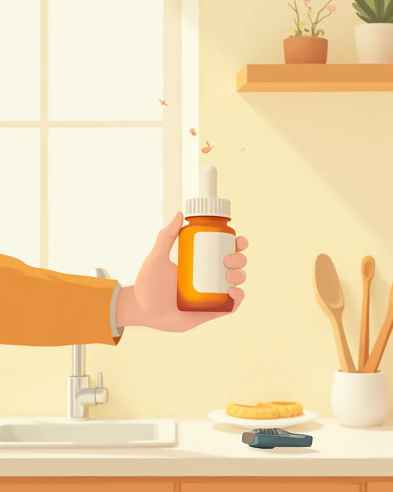 영양제 병과 혈당 측정기