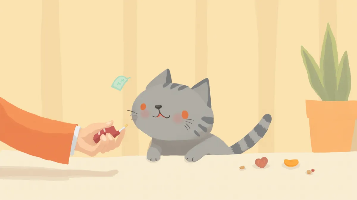 클리커를 보는 고양이