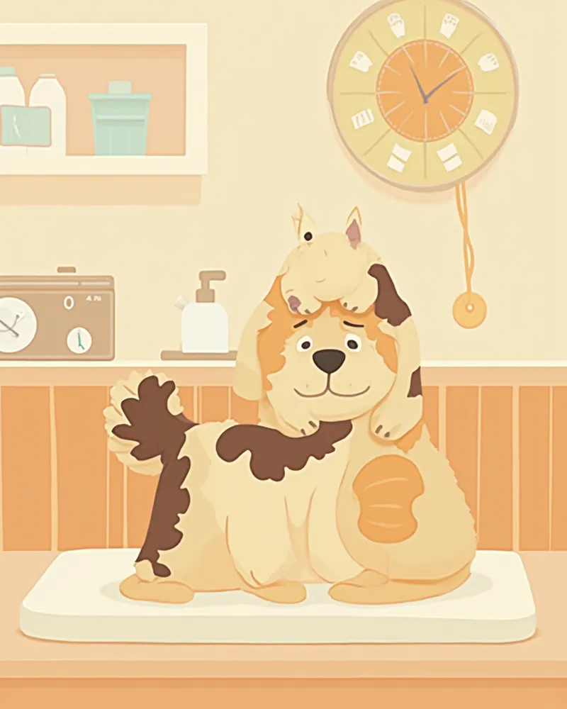 야간 응급 동물병원에서 모니터링 받는 강아지