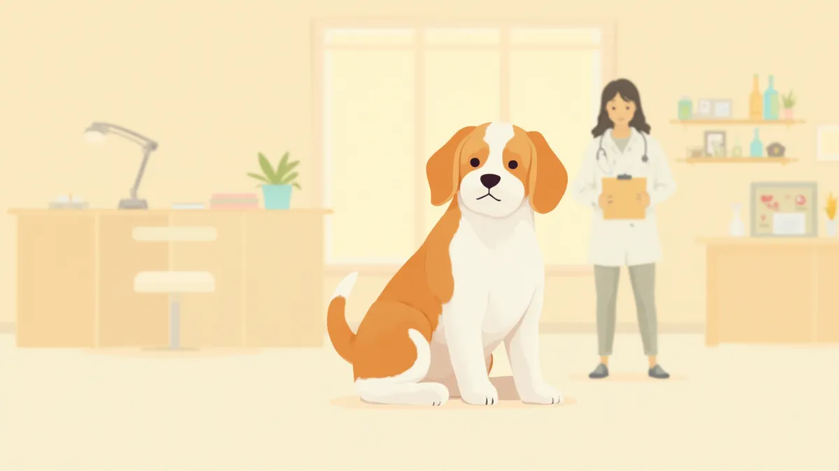 임상시험 상담을 받는 비글 강아지