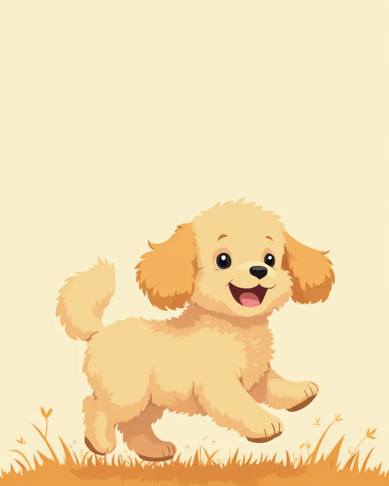 잔디밭에서 건강하게 뛰어노는 코카푸