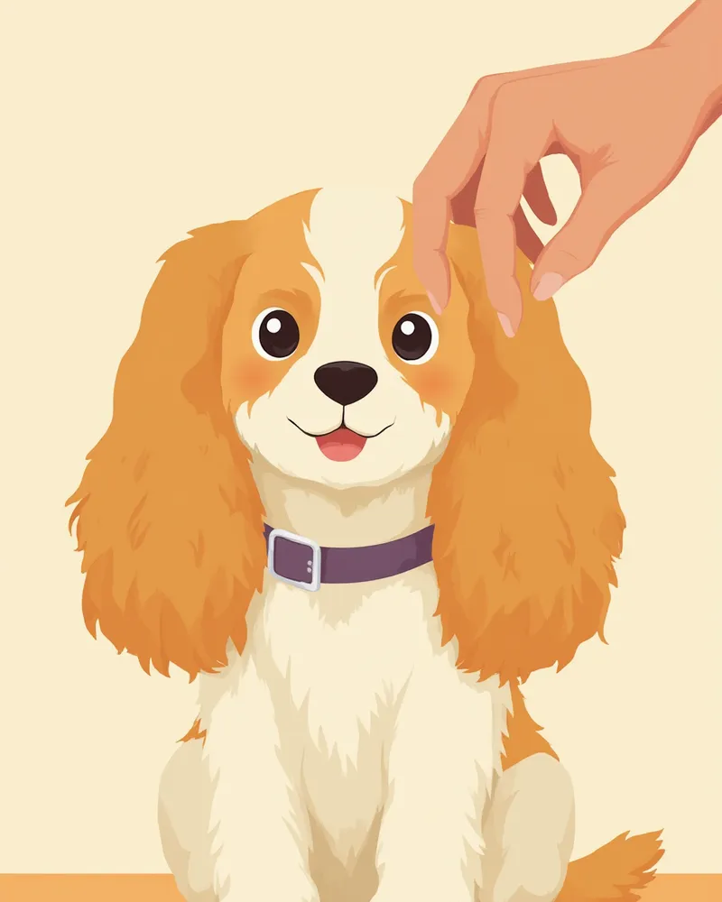 코카스파니엘 귀 검진 일러스트