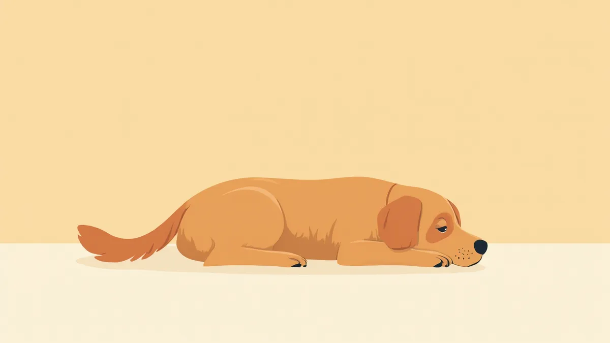 심장 건강이 중요한 노령 반려견 일러스트