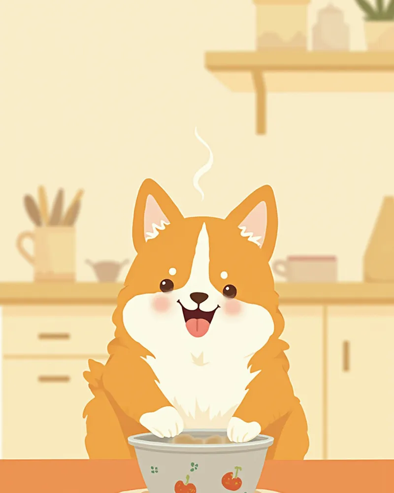 사료와 함께 영양제를 급여받는 강아지