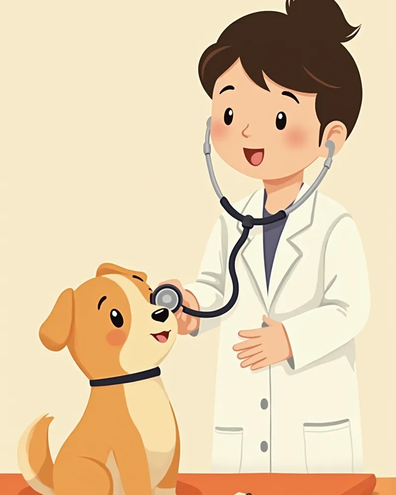 수의사가 강아지 잇몸색과 심박을 확인하는 모습