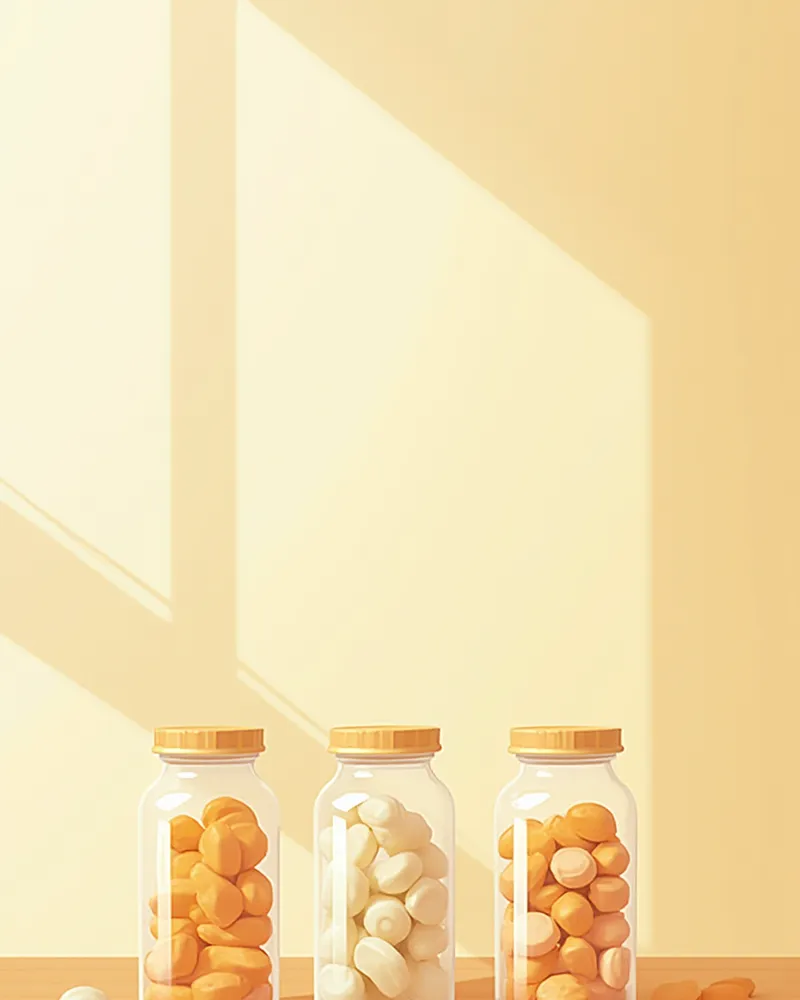 1형·2형·3형 콜라겐을 비교하는 보충제 이미지