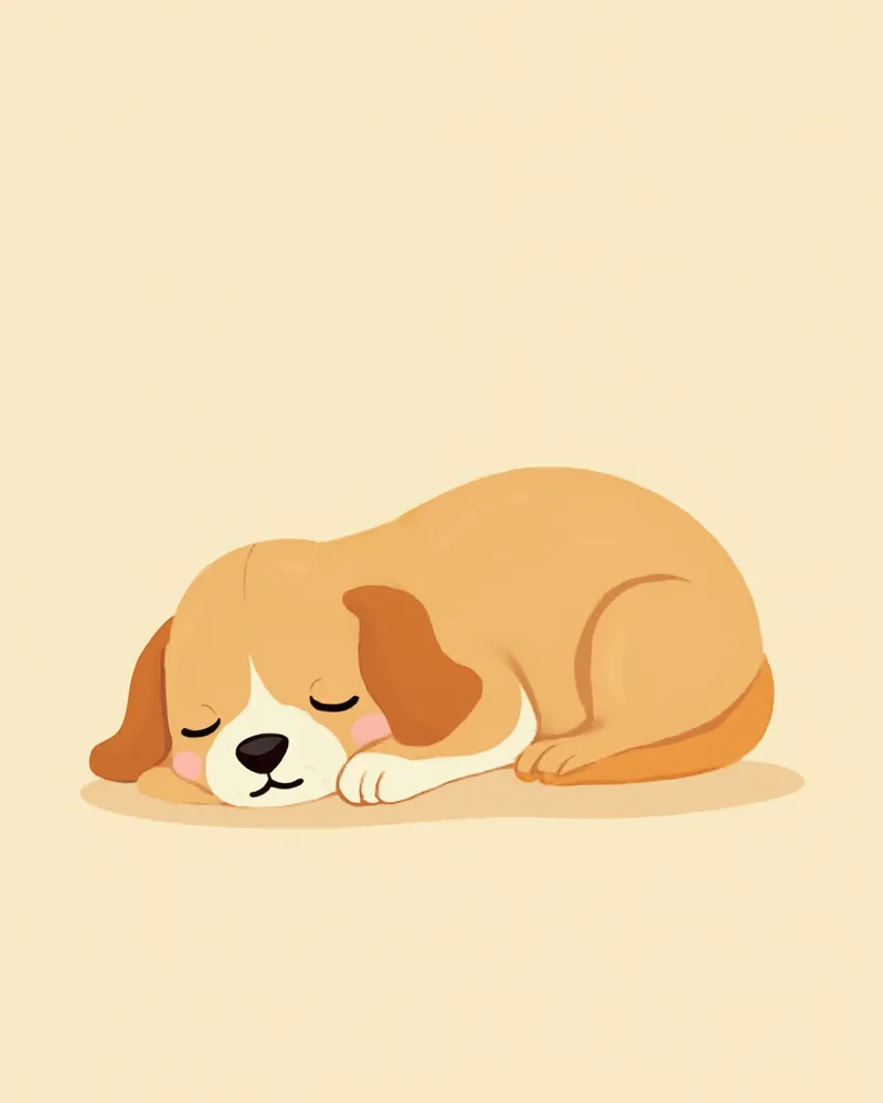 평화롭게 잠든 강아지의 모습