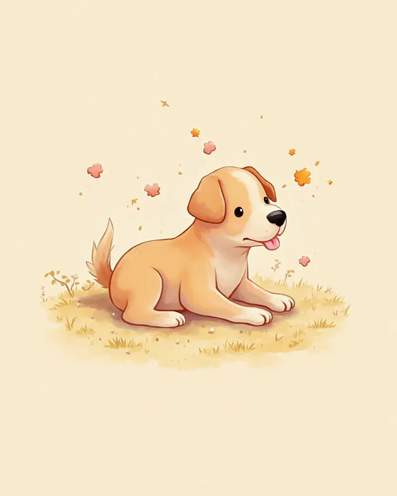 강아지 면역 반응을 나타낸 일러스트