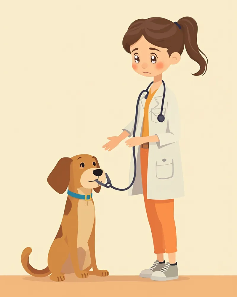 강아지를 진료하는 수의사