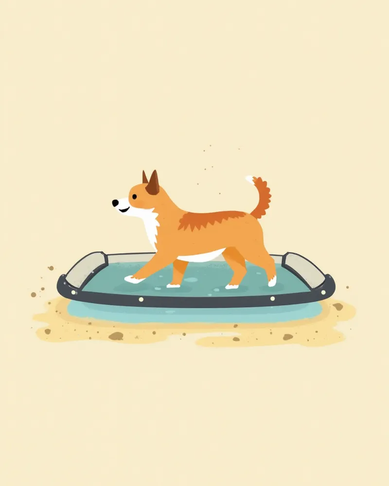 수중 재활 치료를 받는 강아지