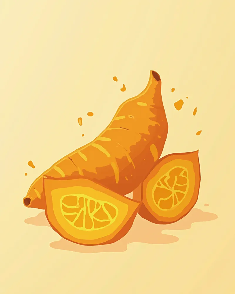 강황 뿌리 단면 클로즈업