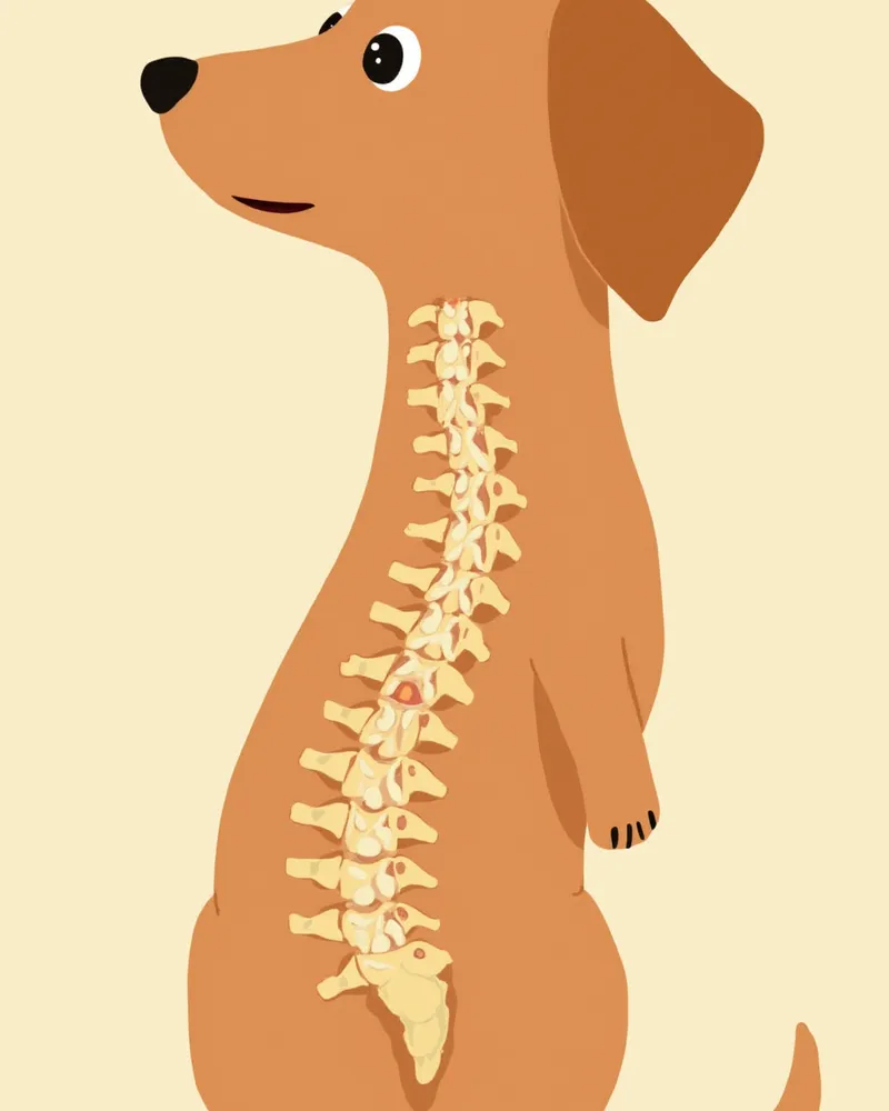 닥스훈트 척추와 디스크 단면 일러스트