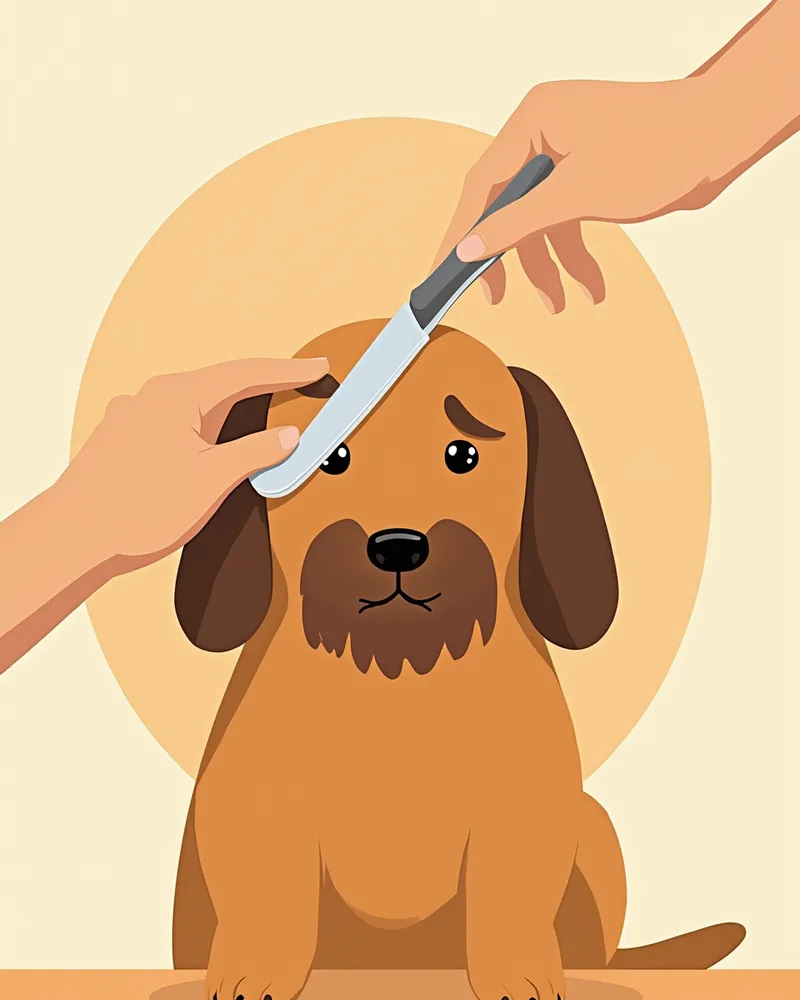 와이어 닥스훈트가 스트리핑 그루밍을 받는 모습