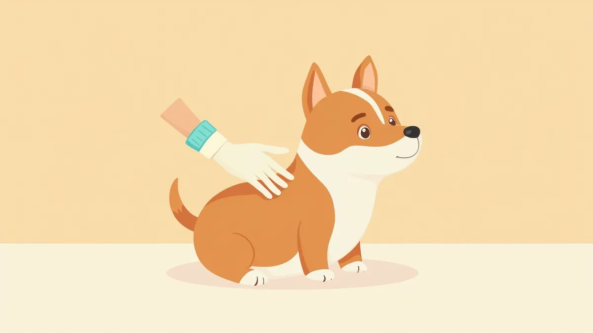 강아지 목 뒤 피부를 들어올려 탄력을 확인하는 모습