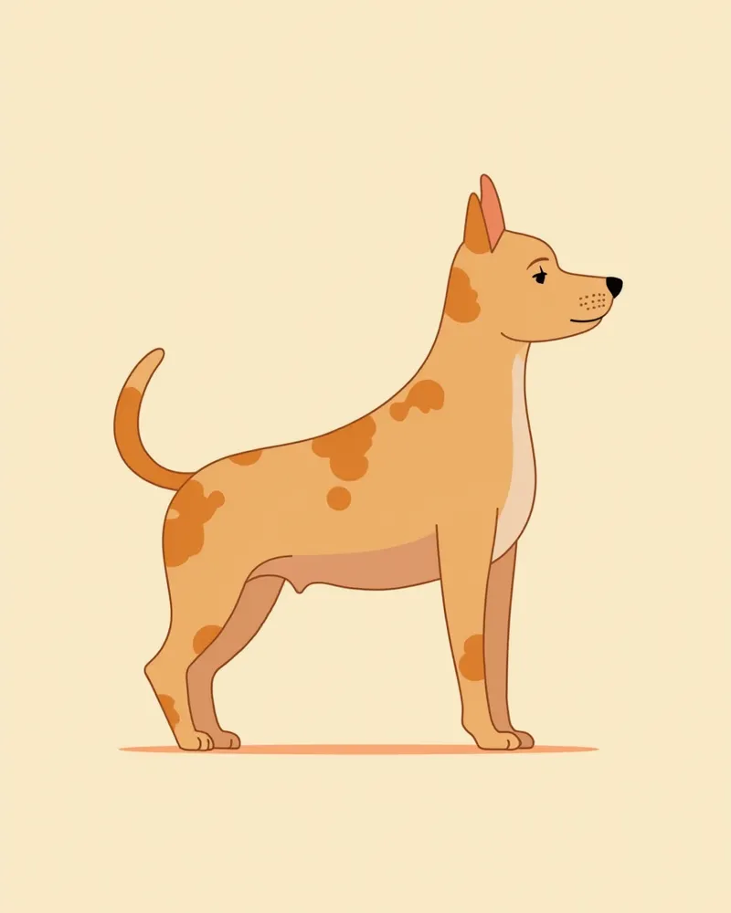 몸통과 다리 여러 부위에 탈모가 퍼진 전신형 모낭충 강아지