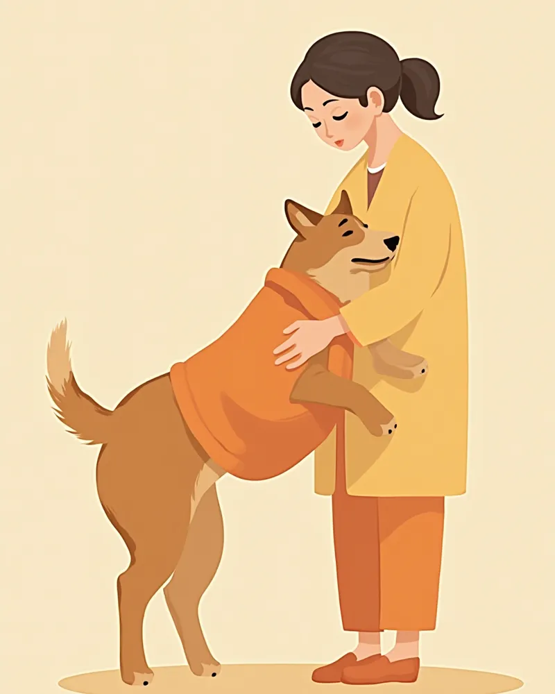 담요로 강아지를 감싸 응급 동물병원으로 이동 준비하는 보호자