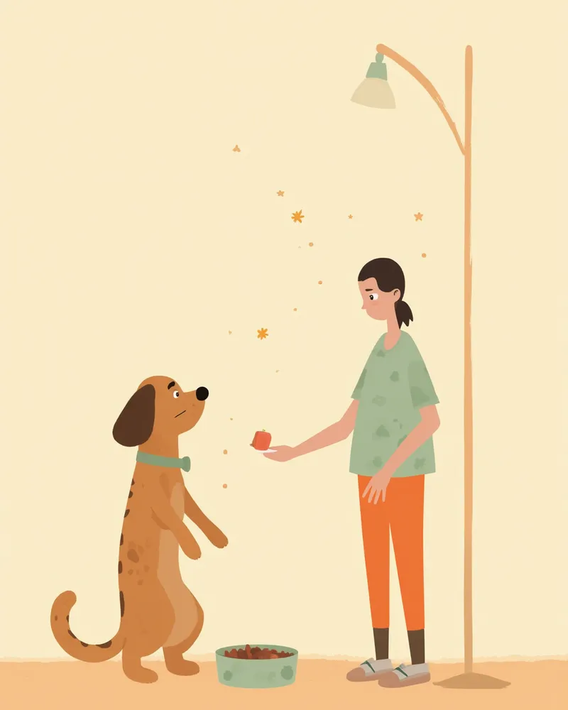 밥을 거부하며 무기력한 강아지