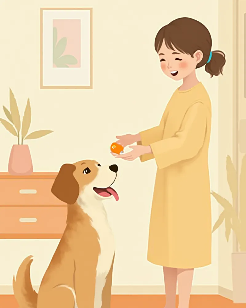집에서 약을 복용하는 강아지