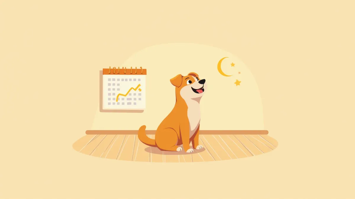 강아지의 생애주기를 상징하는 이미지