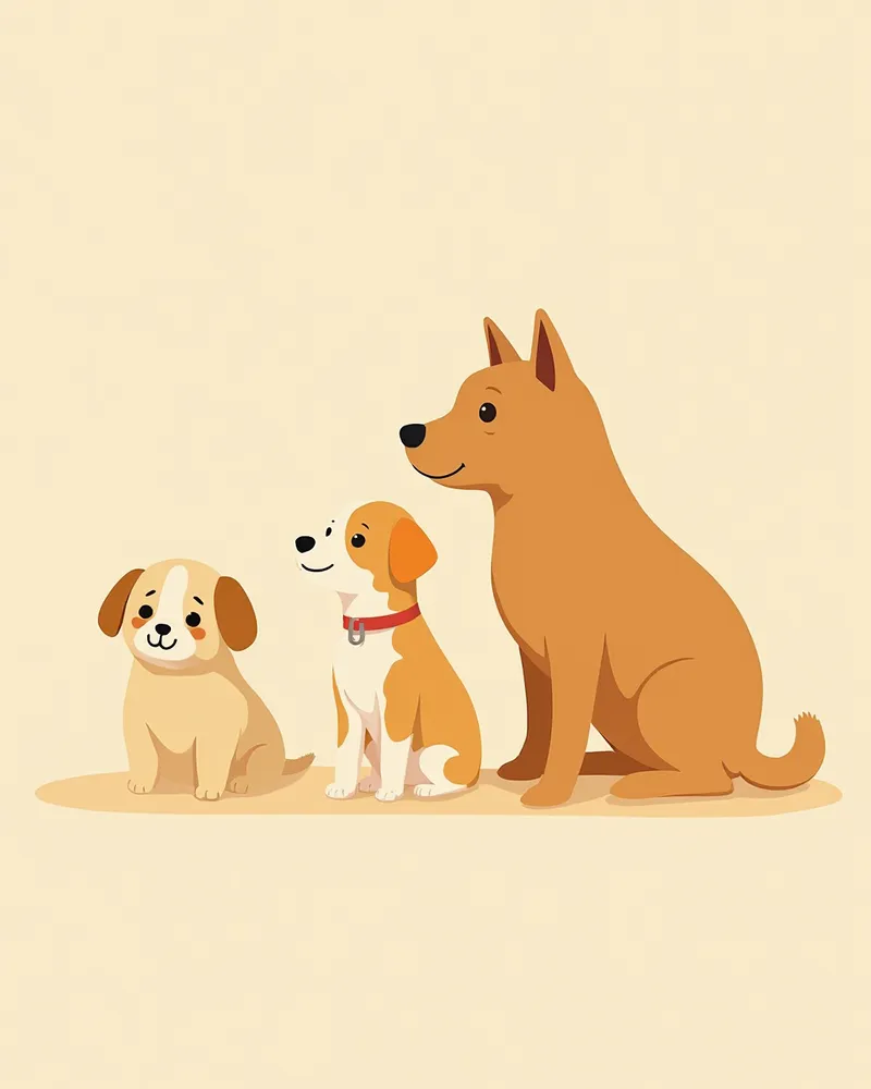 체급이 다른 강아지 세 마리가 나란히 앉은 모습